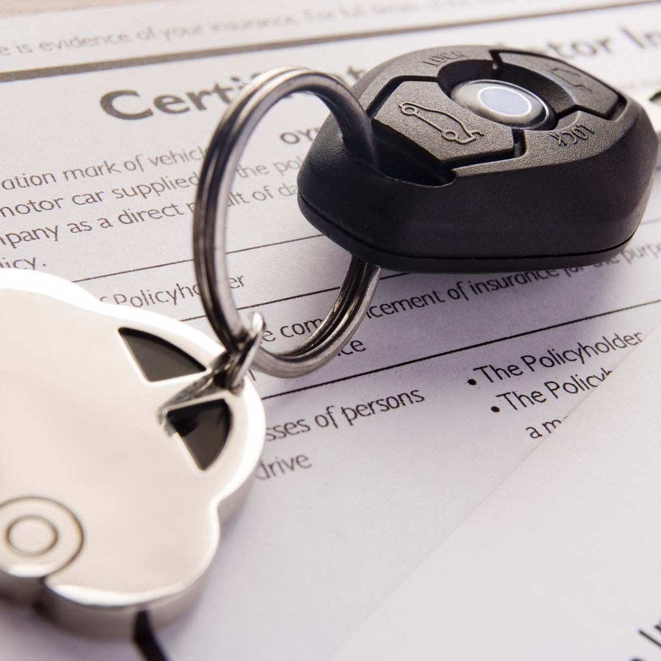 Car Keys On Insurance Documents